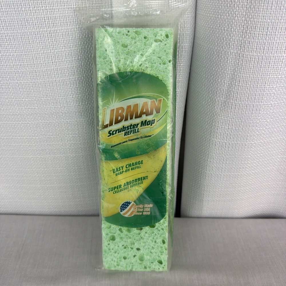 Libman Scrubster Mop Refill Easy Change Snap On Replacement Head 03105 Green New